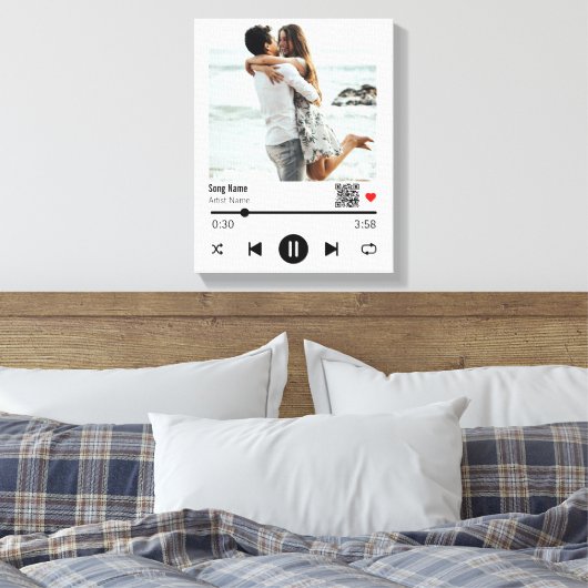 Afspeellijst van favoriete muziek Foto met QR-code Canvas Afdruk (Insitu (Slaapkamer))