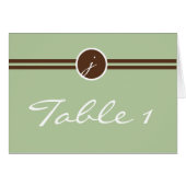Afspeelmonogram in Sage Green Table Number (Voorkant Horizontaal)