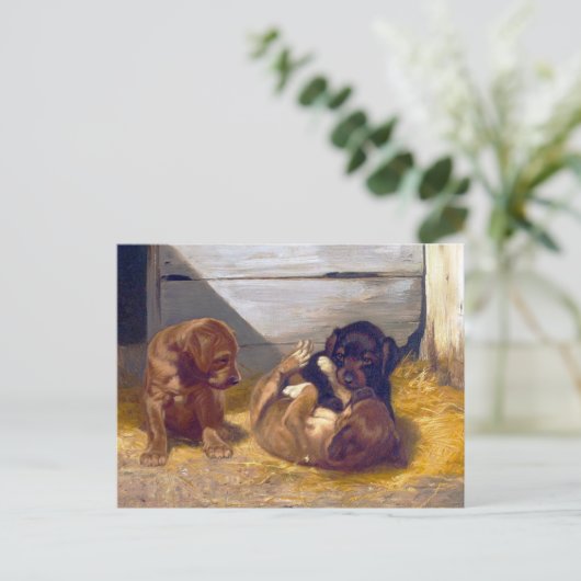  afspeelPuppies Briefkaart (Staand voorkant)