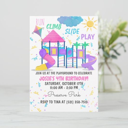 Afspeelroze Kaart (Staand voorkant)