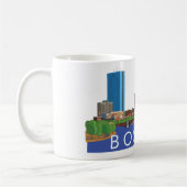 Afspeelse en unieke illustratie Boston Skyline Koffiemok (Links)