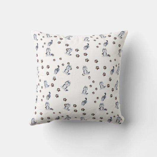 Afspeelse siberiaanse Husky Puppy Dog Pet Making T Kussen (Achterkant)