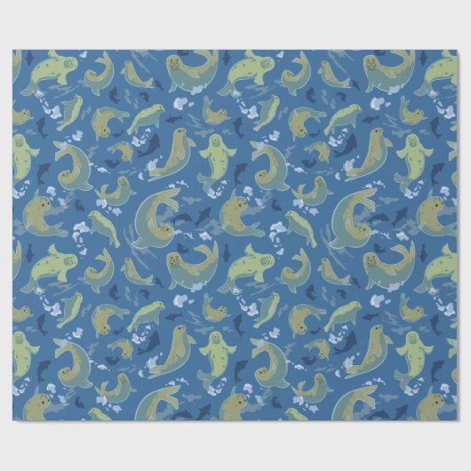 Afspeelzegels Marien Blauw-omslagpapier Cadeaupapier (Vlak)