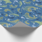 Afspeelzegels Marien Blauw-omslagpapier Cadeaupapier (Hoek)