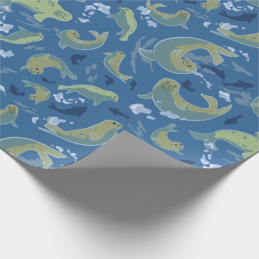 Afspeelzegels Marien Blauw-omslagpapier Cadeaupapier (Hoek)