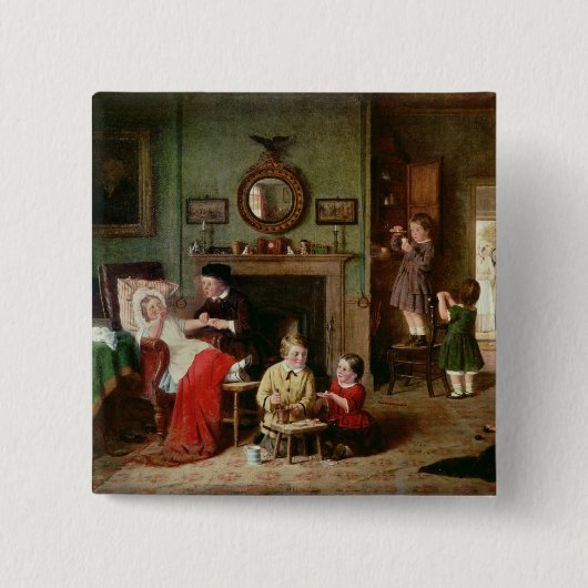 Afspelen bij doctoren vierkante button 5,1 cm (Voorkant)