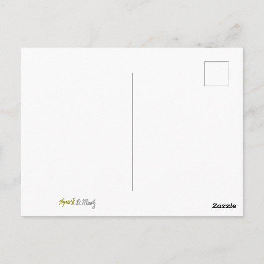 "Afspelen?" - hond en koe Briefkaart (Achterkant)