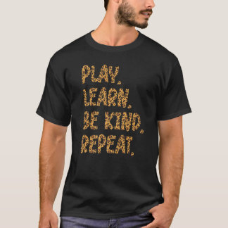 Afspelen Leer Soort herhaling luipaard D T-shirt
