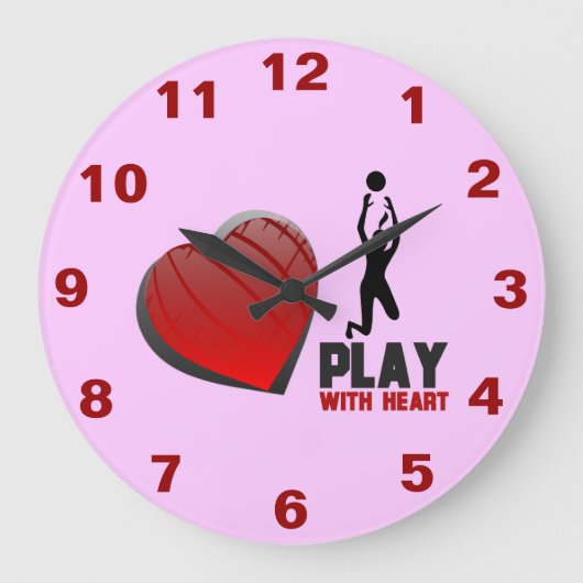 Afspelen met wandklok voor hartvolleybal (Voorkant)