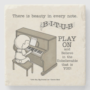 Afspelen op stenen onderzetter