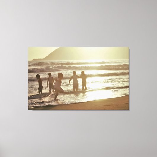 Afspelen op strand canvas afdruk (Voorkant)