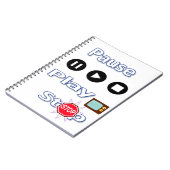 Afspelen Pauzeren Stoppen  Notitieblok Notitieboek (Linkerzijde)