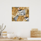 Afspelen, Piano Keys Antiek vel Music Poster (Keuken)