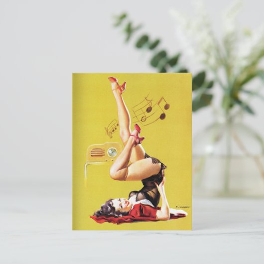  afspelen radio omhoog briefkaart (Staand voorkant)