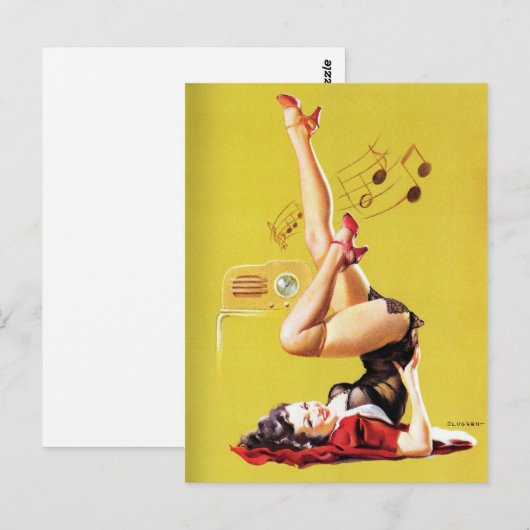  afspelen radio omhoog briefkaart (Voorkant / Achterkant)