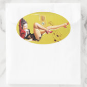 afspelen radio omhoog ovale sticker (Tas)