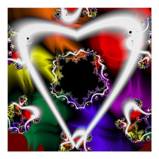 Afspelen | Rainbow Fractal Art Perfect Poster (Voorkant)
