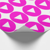 Afspelen - roze pictogram cadeaupapier (Hoek)
