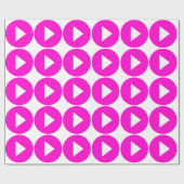 Afspelen - roze pictogram cadeaupapier (Vlak)