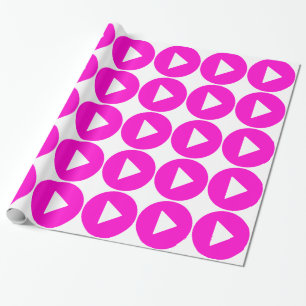 Afspelen - roze pictogram cadeaupapier