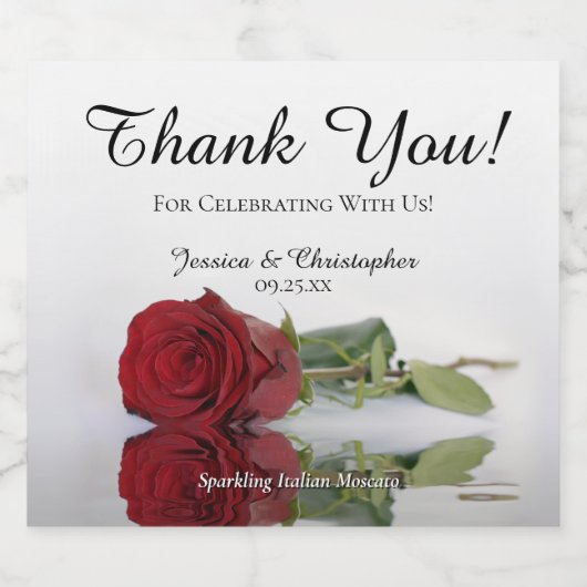 Afspiegeling van het Roodrode Roodhuwelijk Sparkling Wijnetiket (Enkel label)