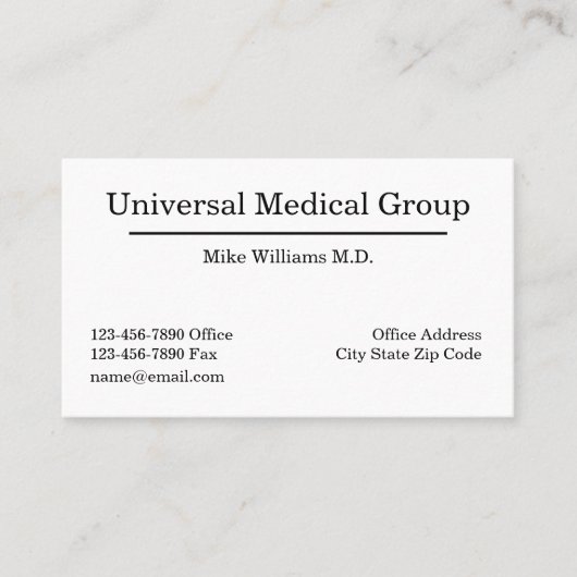 Afspraak als arts visitekaartje (Voorkant)