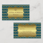 Afspraak Beauty Salon Gouden Monogram Afsprakenkaartje (Voorkant / Achterkant)