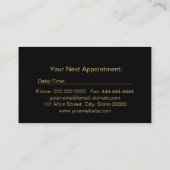 Afspraak Beauty Salon Zwart&Gouden Monogram Afsprakenkaartje (Achterkant)