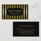 Afspraak Beauty Salon Zwart&Gouden Monogram Afsprakenkaartje (Voorkant / Achterkant)