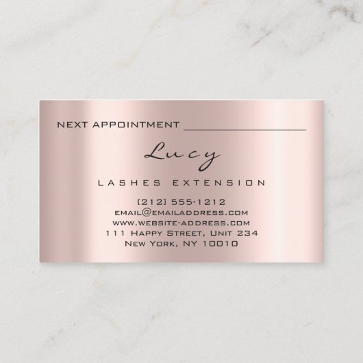 Afspraak Drips Paarse Lippen Glitter Drips Make-up Afsprakenkaartje (Achterkant)