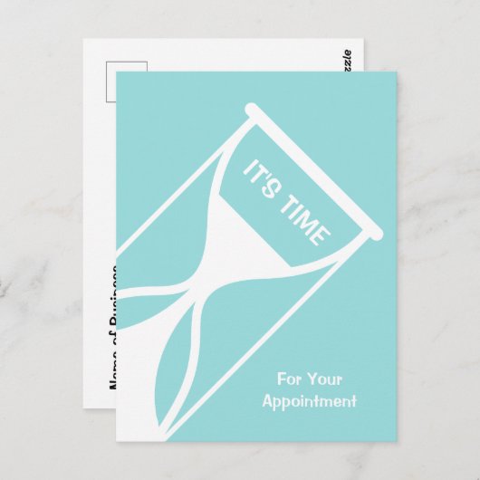 Afspraak Herinnering Eenvoudig en modern zandloper Briefkaart (Voorkant / Achterkant)