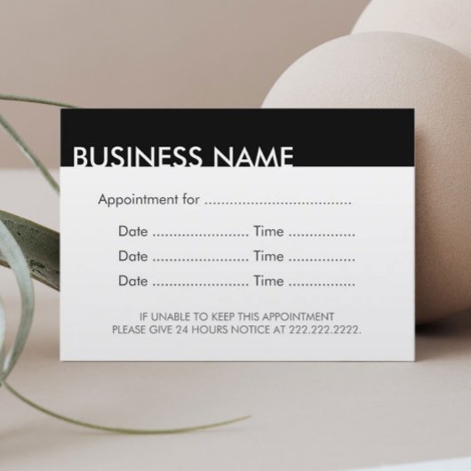 Afspraak Herinnering Gewoon Zwart & Wit Afsprakenkaartje
