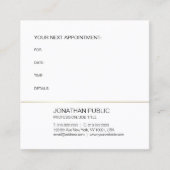 Afspraak Herinnering Goud Wit Elegant Ontwerp Afsprakenkaartje (Voorkant)