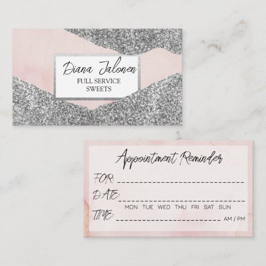 Afspraak Herinnering Kaarten Roze Textuur Visitekaartje (Voorkant / Achterkant)