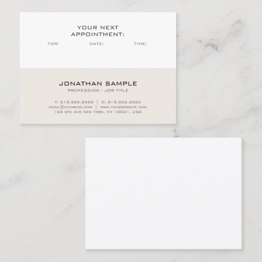 Afspraak Herinnering Modern Elegant Design Trendy Afsprakenkaartje (Voorkant / Achterkant)