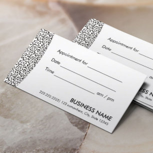 Afspraak Herinnering Moderne Sneeuw Luipaard Print Afsprakenkaartje