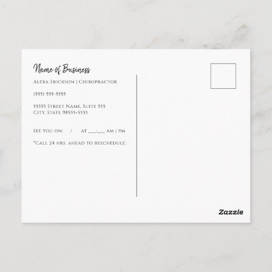 Afspraak herinnering Rustic Dark Wood Floral Briefkaart (Achterkant)