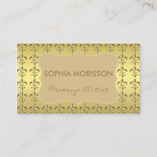 Afspraak Make-up Artist Fleur-de-lis Monogram Afsprakenkaartje (Voorkant)