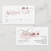 Afspraak make-up artist wimpers ogen wenkbrauwen visitekaartje (Voorkant / Achterkant)