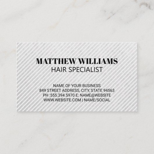 Afspraak met Flowing Hair Scissors Afsprakenkaartje (Achterkant)