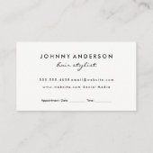 Afspraak met kapsterskam en schaar afsprakenkaartje (Achterkant)