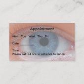 Afspraak met optometrist of oogarts visitekaartje (Achterkant)