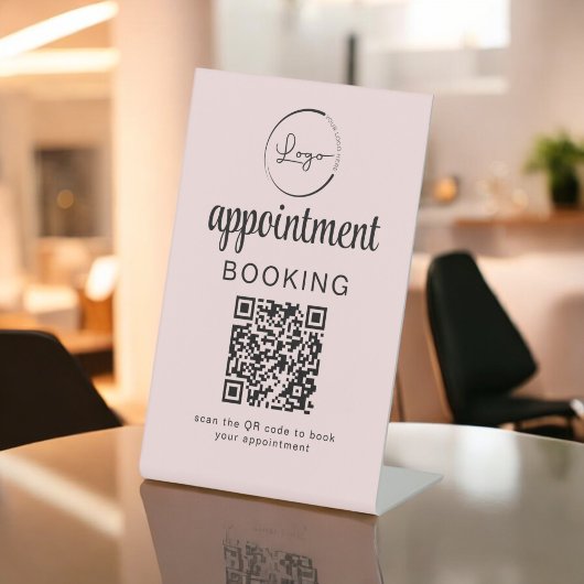 Afspraak reserveren QR Code Business Reclamebord Met Voetstuk