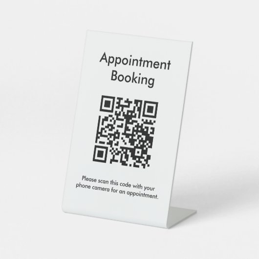 Afspraak reserveren QR-code Reclamebord Met Voetstuk (Voorkant)