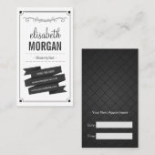 Afspraak van Haarstylist - Retro Black and White Afsprakenkaartje (Voorkant / Achterkant)