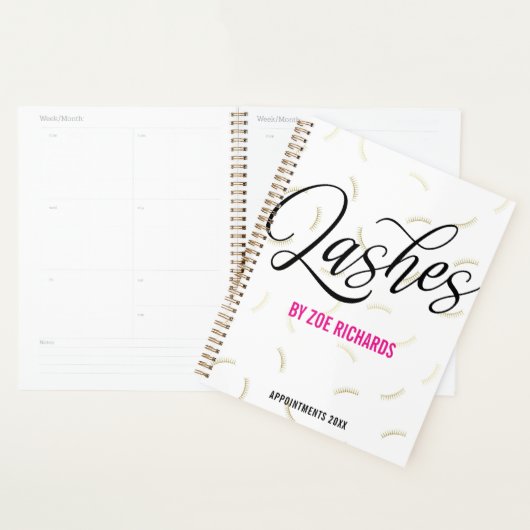 Afspraak voor Black Script & Faux Gold Lashes Planner (Display)