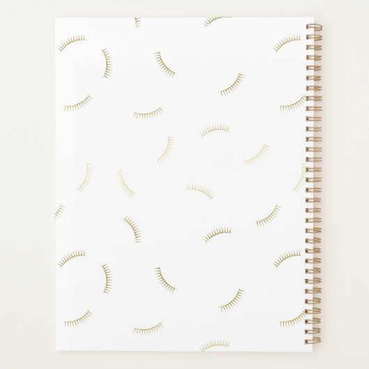 Afspraak voor Black Script & Faux Gold Lashes Planner (Achterkant)