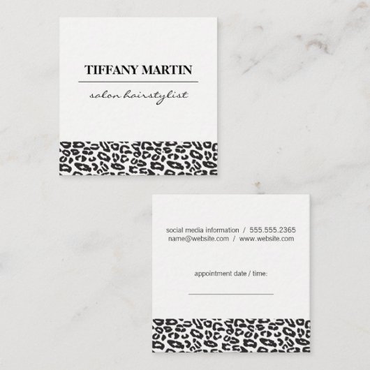 Afspraak voor dierprint afsprakenkaartje (Voorkant / Achterkant)