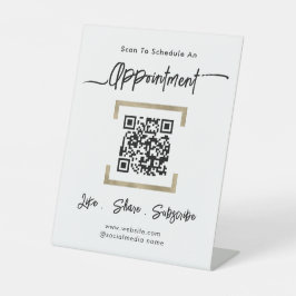 Afspraak voor eenvoudige bedrijfsplanning reclamebord met voetstuk