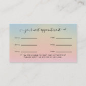 Afspraak voor Glitter Blue Wimper Extensie  Visitekaartje (Achterkant)